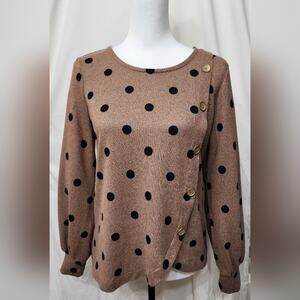 Adrienne Vittadini Polka Dot Sweater, Size Small